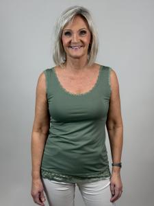 Linne med spetskant, Armygrön, Jenna - Mix by Heart