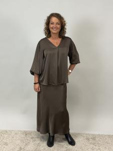 Kjol, Brun glansig, Kate - Mix by Heart