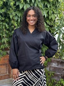 Blus i omlottmodell, Svart Larissa - Mix by Heart