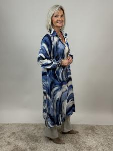 Klänning, Böljande mönster i blått / vitt, Mallan - Mix by Heart