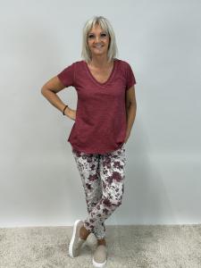 T-shirt Vinröd Tuva - Mix by Heart