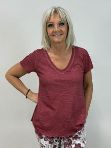 T-shirt Vinröd Tuva - Mix by Heart