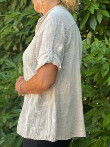 Blus, Beige med brodyr (Lexie) - Mix by Heart