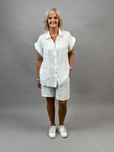 Linneblus med kort ärm Vit, Zoe - Mix by Heart      BERÄKNAD LEV: APRIL