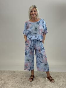 Byxa Culotte, Blå med stora blommor, Majken - Mix by Heart