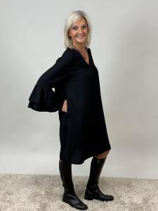 Klänning med volangärm, Svart, Lisen - Mix by Heart