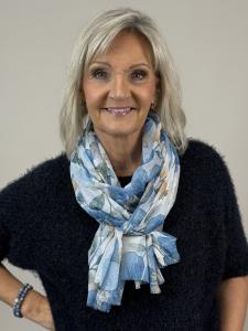 Sjal, Storblommig Blå - Mix by Heart