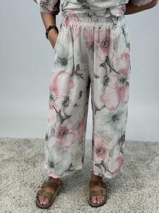 Byxa Culotte, Beige med stora blommor, Majken - Mix by Heart