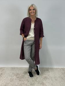 Långskjorta i linne, Vinröd (Carina) - Mix by Heart