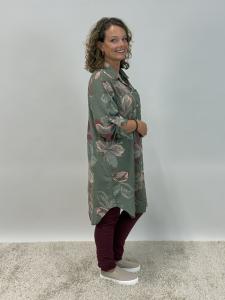 Långskjorta i bomull,  Army Storblommig, Milou - Mix by Heart