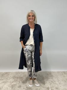 Långskjorta i linne, Marin (Carina) - Mix by Heart