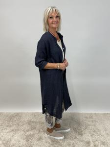 Långskjorta i linne, Marin (Carina) - Mix by Heart