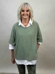 Stickad ponchotröja, Ljus Army, Nessa - Mix by Heart