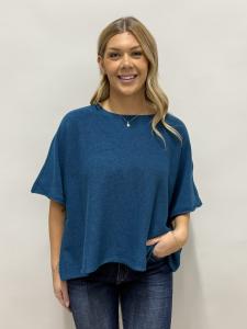 Stickad ponchotröja, Petrol Nessa - Mix by Heart