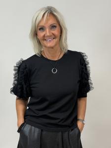 Topp med tyllärm, Svart Emina - Mix by Heart