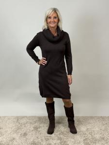 Klänning Brun, Stickad med polo, Lulu - Mix by Heart