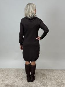 Klänning Brun, Stickad med polo, Lulu - Mix by Heart