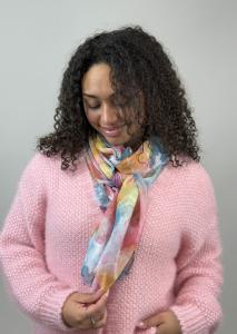 Sjal, Mönstrad Gul / Blå / Rosa / Orange / Vit - Mix by Heart