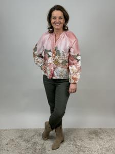 Blus med blombård, Rosa Rose - Mix by Heart