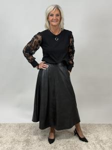 Topp, Långärmad med spetsärm, Svart Yvette - Mix by Heart