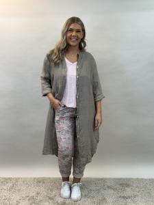 Långskjorta i linne, Taupe (Carina) - Mix by Heart