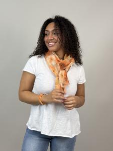 Sjal, Storblommig Orange - Mix by Heart