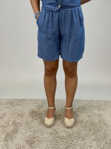 Shorts i lyocell, Blå Sharon - Mix by Heart