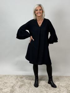 Klänning med volangärm, Svart, Lisen - Mix by Heart