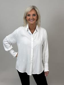 Blus med bred smock i ärmslut, Vit Juliette - Mix by Heart