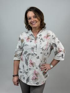 Blus Blommig, Beige Sandra - Mix by Heart