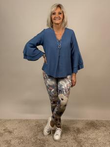 Blus med volangärm, Blå Miranda - Mix by Heart