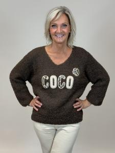 Tröja, Stickad med leo-applikation, Brun Coco Chloe - Mix by Heart    BERÄKNAD LEV: SEP/OKT