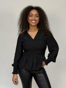Blus med smock, Svart Diana - Mix by Heart