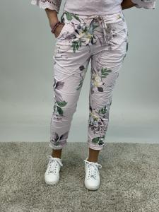 Magiskt stretchig byxa, Rosa med blommor i plommon, Signe - Mix by Heart