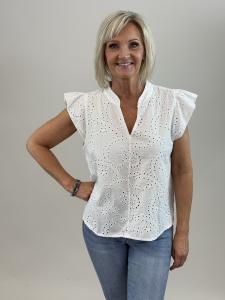 Topp / Blus med brodyr, Vit Erika - Mix by Heart    KOMMER SNART!