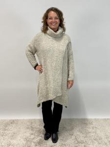 Stickad tröja, Beige Omlott / Polo, Melody - Mix by Heart