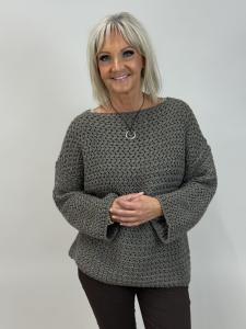 Våffelstickad tröja, Taupe, Ina - Mix by Heart