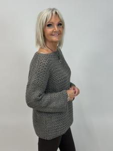 Våffelstickad tröja, Taupe, Ina - Mix by Heart