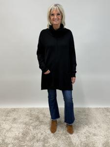 Stickad tröja, Svart Polo, Vendela - Mix by Heart