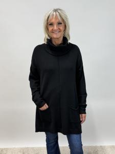 Stickad tröja, Svart Polo, Vendela - Mix by Heart