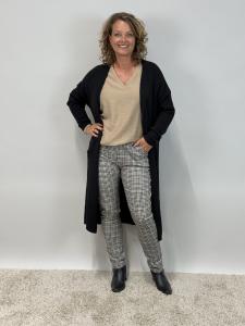 Långkofta med fickor, Svart, Flora - Mix by Heart