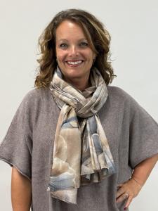 Sjal, Diffust Blommig, Taupe - Mix by Heart