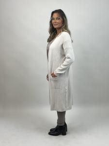 Långkofta med fickor, Beige, Flora - Mix by Heart