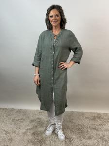 Långskjorta i linne, Army (Carina) - Mix by Heart