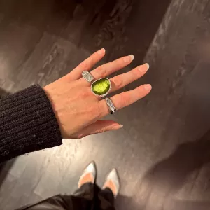 Ring Omikron, Grön Silver – 7EAST