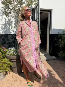 Klänning / Kaftan, Blommig Rosa, Saranda  - Cabana Living