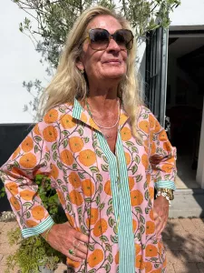 Klänning / Kaftan, Blommig Orange, Saranda  - Cabana Living
