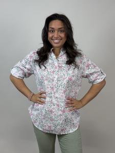 Blus, Vit småblommig Sandra - Mix by Heart