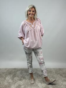 Blus, Brodyr vid halsen, Rosa Aimee - Mix by Heart