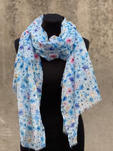 Sjal, Småblommig Vit / Blå / Rosa - Mix by Heart